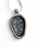 Skull Blue Lapis Solid 925 Sterling Silver Pendant with chain