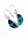 Tibetan Turquoise Solid 925 Sterling Silver Earrings