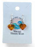 Heart Baltic Amber Solid 925 Sterling Silver Earrings