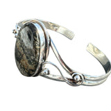 Ocean Jasper Solid 925 Sterling Silver Cuff Bracelet