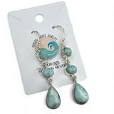Caribbean Larimar Solid 925 Sterling Silver Earrings