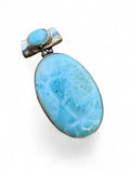 Caribbean Larimar Solid 925 Sterling Silver Pendant