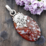 Red Moss Agate Solid 925 Sterling Silver Pendant