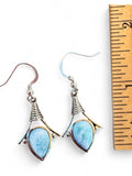 Caribbean Larimar Solid 925 Sterling Silver Earrings