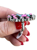 Kingman Cotton Candy Turquoise Solid 925 Sterling Silver Ring ADJ