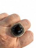 Black Onyx Solid 925 Sterling Silver Ring 9.5