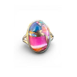 Kingman Pink Dahlia Turquoise Solid 925 Sterling Silver Ring 6