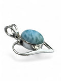 Caribbean Larimar Solid 925 Sterling Silver Pendant