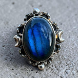 Labradorite Solid 925 Sterling Silver Ring 7