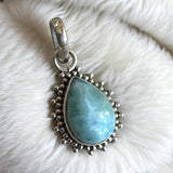 Larimar Solid 925 Sterling Silver Pendant