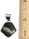 Black Jack Turquoise Solid 925 Sterling Silver Pendant