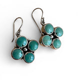 Tibetan Turquoise Solid 925 Sterling Silver Earrings