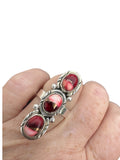Kingman Red Rose Dahlia Solid 925 Sterling Silver Ring 7