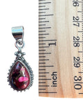 Kingman Red Rose Dahlia Solid 925 Sterling Silver Pendant