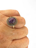 Charoite Solid 925 Sterling Silver Ring 8