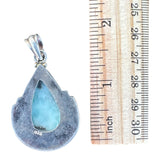 Caribbean Larimar Solid 925 Sterling Silver Pendant