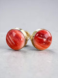 Spiny Oyster Solid 925 Sterling Silver stud Earrings