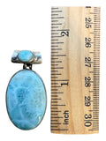 Caribbean Larimar Solid 925 Sterling Silver Pendant