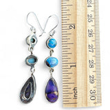 Kingman Purple Dahlia Solid 925 Sterling Silver Earrings
