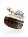 Owyhee Opal Heart Solid 925 Sterling Silver Pendant