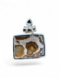 Ocean Jasper & Garnet Solid 925 Sterling Silver Pendant