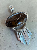Wild Horse Jasper Silver Overlay Pendant