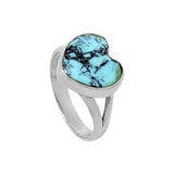 HEART Lucky Charm Turquoise Solid 925 Sterling Silver Ring 8