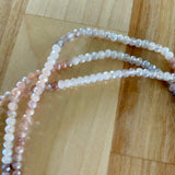 Multi Moonstone 3 mm Beaded Necklace