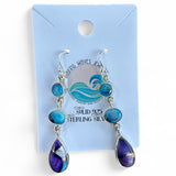 Kingman Purple Dahlia Solid 925 Sterling Silver Earrings
