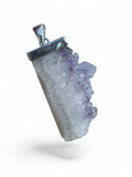Raw Amethyst Crystal Solid 925 Sterling Silver Pendant