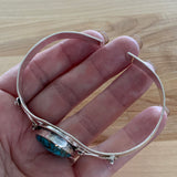 Kingman Copper Turquoise Solid 925 Sterling Silver Cuff Bracelet