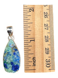 Rough Dioptase Azurite Solid 925 Sterling Silver Pendant