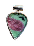 Ruby in Zoisite & Garnet Solid 925 Sterling Silver Pendant
