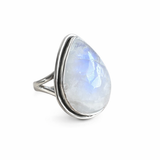 Rainbow Moonstone Solid 925 Sterling Silver Ring 8.5