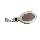 Rose Quartz & Garnet Solid 925 Sterling Silver Pendant