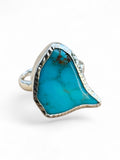 Number 8 Turquoise Solid 925 Sterling Silver Ring 7