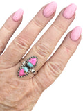 Kingman Cotton Candy Turquoise Solid 925 Sterling Silver Ring 11