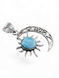 Larimar Sun & Moon Silver Overlay Pendant