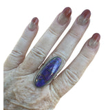 Kingman Purple Mojave Turquoise Solid 925 Sterling Silver Ring 8.5