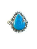 Kingman Turquoise Solid 925 Sterling Silver Ring 7.5