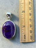 Purple Turquoise Silver Overlay Pendant