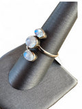 Rainbow Moonstone Solid 925 Sterling Silver Ring 9