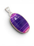Purple Botswana Agate Solid 925 Sterling Silver Pendant