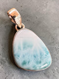 Caribbean Larimar Solid 925 Sterling Silver Pendant