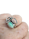 Faceted Ethiopian Opal Solid 925 Sterling Silver Ring 7