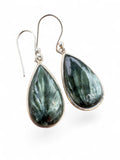 Seraphinite “Angel Stone” Solid 925 Sterling Silver Earrings