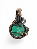 Green Onyx Copper Wrapped Pendant