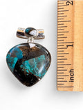 Kingman Turquoise & White Buffalo Solid 925 Sterling Silver Pendant