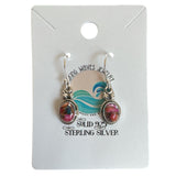 Kingman Pink Dahlia Turquoise Solid 925 Sterling Silver Earrings