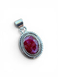 Ruby Solid 925 Sterling Silver Pendant